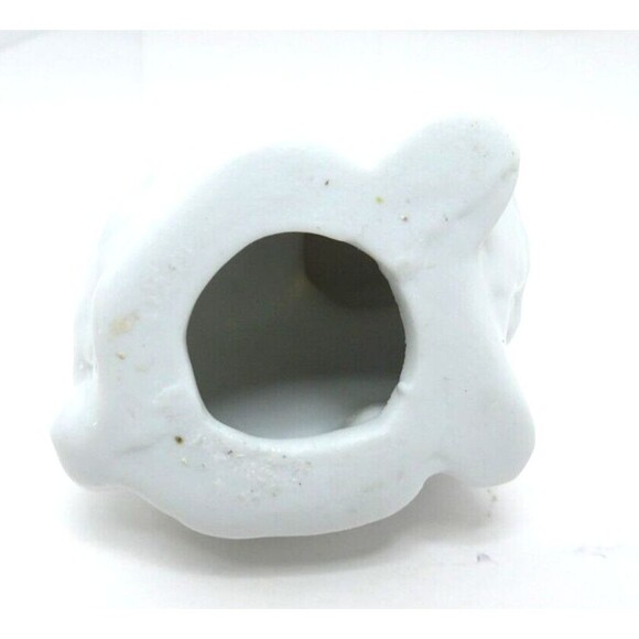 2 Porcelain White Rabbit Bunny Figurines Hand Painted Ceramic Spring Decor VTG - Picture 11 of 16